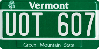 VT license plate UOT607