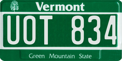VT license plate UOT834