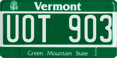 VT license plate UOT903