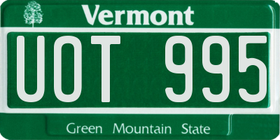 VT license plate UOT995