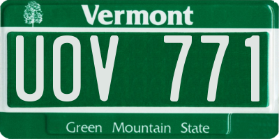 VT license plate UOV771
