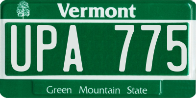 VT license plate UPA775