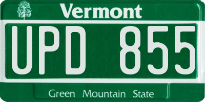 VT license plate UPD855