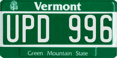 VT license plate UPD996