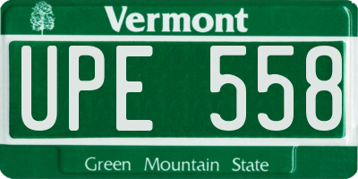 VT license plate UPE558