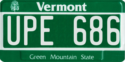 VT license plate UPE686