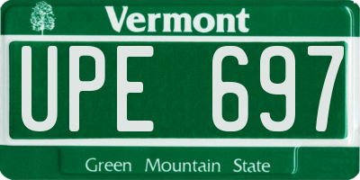 VT license plate UPE697