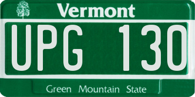 VT license plate UPG130