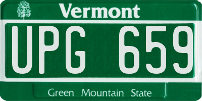 VT license plate UPG659