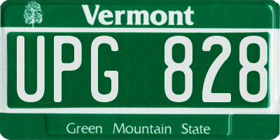 VT license plate UPG828