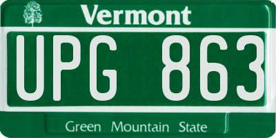 VT license plate UPG863