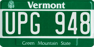 VT license plate UPG948