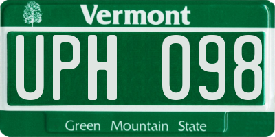VT license plate UPH098