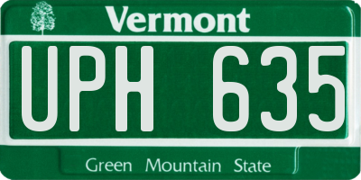 VT license plate UPH635