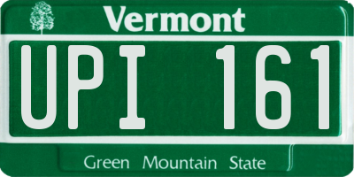 VT license plate UPI161