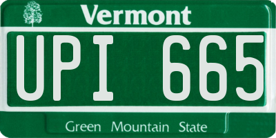 VT license plate UPI665