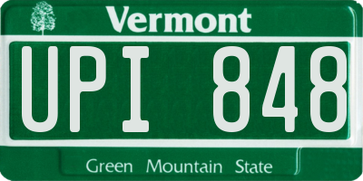 VT license plate UPI848
