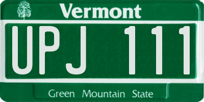 VT license plate UPJ111