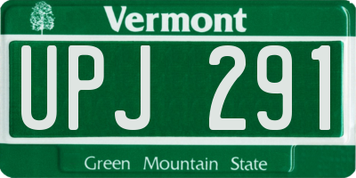 VT license plate UPJ291