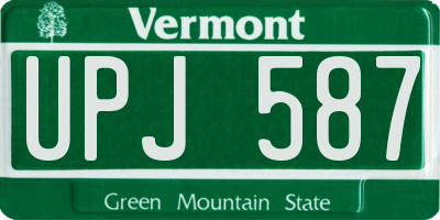 VT license plate UPJ587