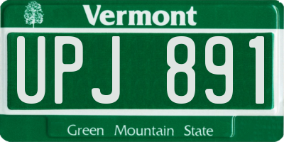 VT license plate UPJ891