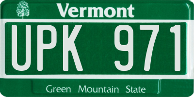 VT license plate UPK971
