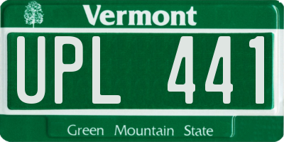 VT license plate UPL441