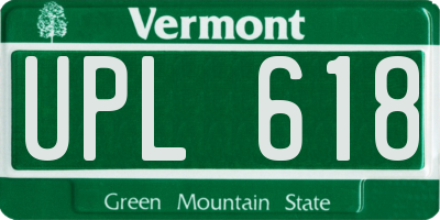 VT license plate UPL618