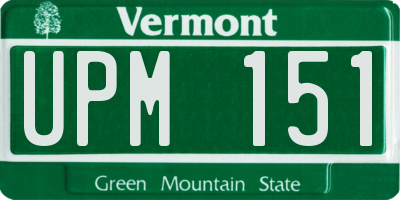 VT license plate UPM151