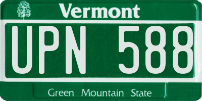 VT license plate UPN588