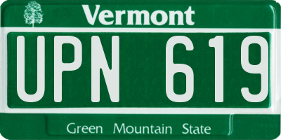 VT license plate UPN619