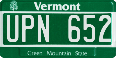 VT license plate UPN652