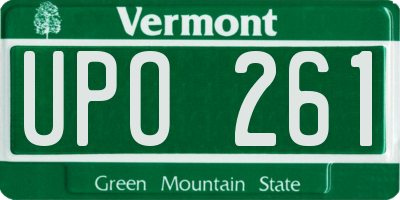 VT license plate UPO261