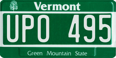 VT license plate UPO495