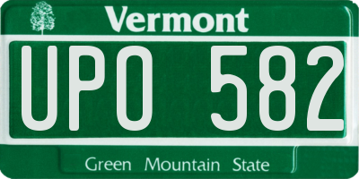 VT license plate UPO582
