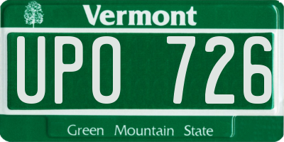 VT license plate UPO726