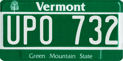 VT license plate UPO732