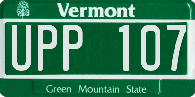 VT license plate UPP107