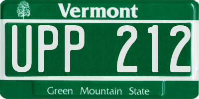 VT license plate UPP212