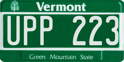 VT license plate UPP223
