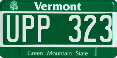 VT license plate UPP323