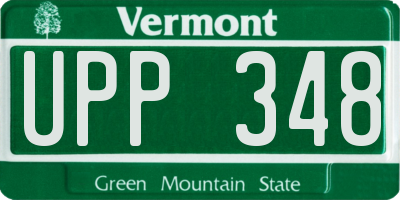 VT license plate UPP348