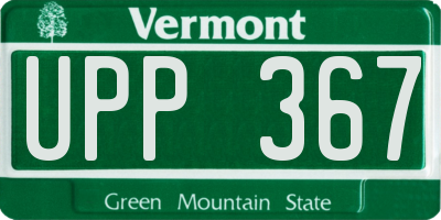 VT license plate UPP367