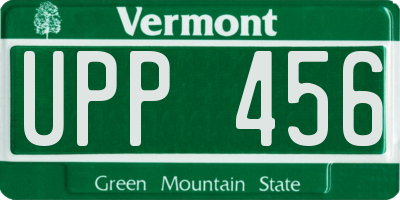 VT license plate UPP456