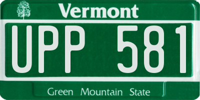 VT license plate UPP581