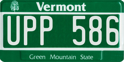 VT license plate UPP586