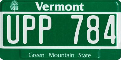 VT license plate UPP784