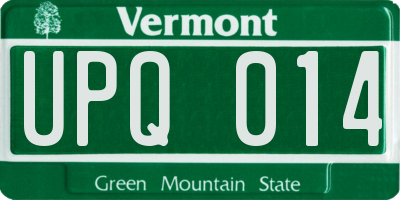 VT license plate UPQ014