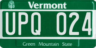 VT license plate UPQ024