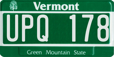 VT license plate UPQ178